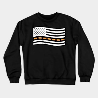 Hot Dog Distressed American Flag Patriotic Fast Food Lover Crewneck Sweatshirt